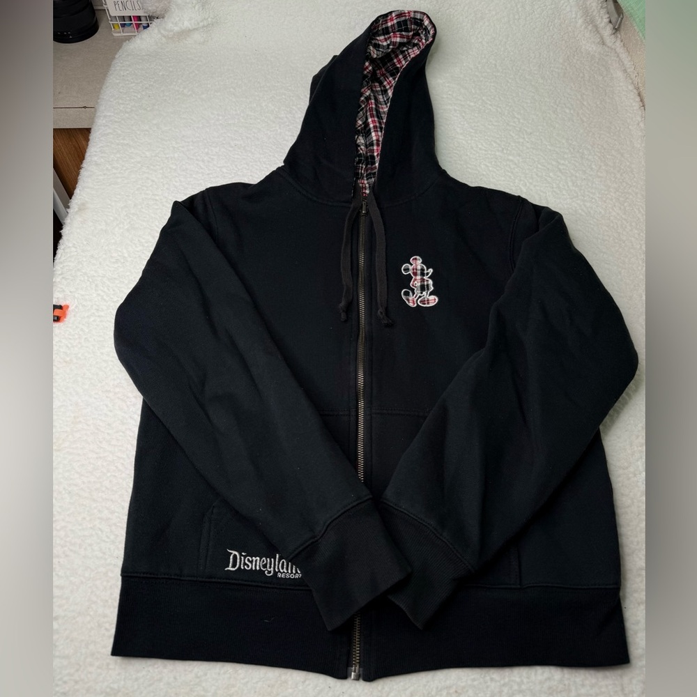 Disney Parks Resort Women's Zip Up Reversible‎ Mickey Hoodie Sz S Disneyland